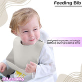 Baby Feeding Essential Baby Dinner Set Infant Training Eating Utensils-off White